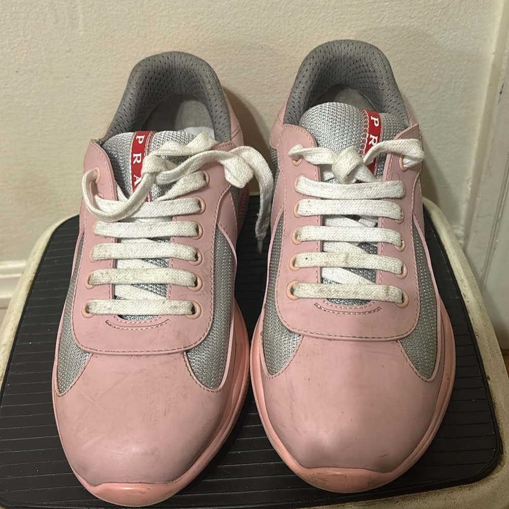 Pink Prada American cup sneakers